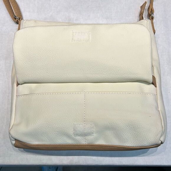 MultiSac Lorraine Womens Crossbody Bag Cream Tan Fax Leather Adjustable Strap Mu - Picture 6 of 13